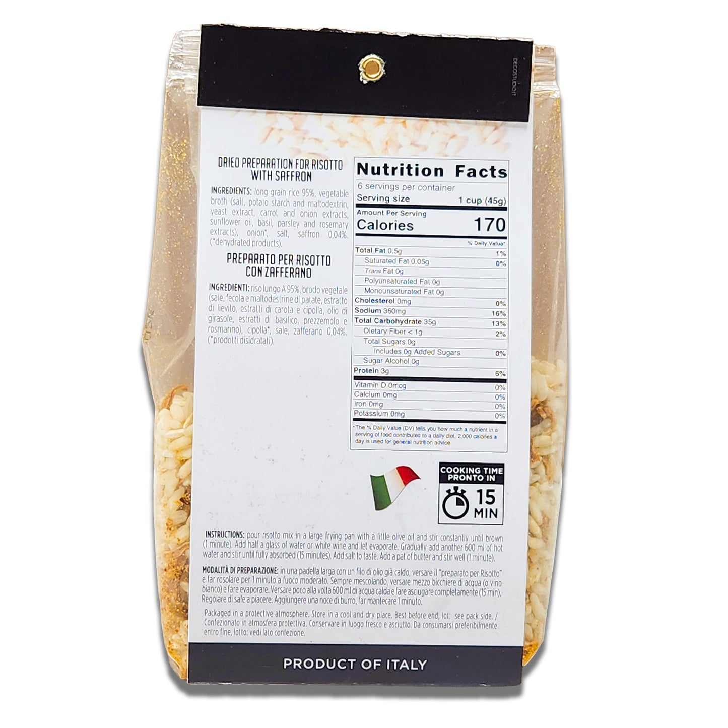 Gli Aironi Gourmet Saffron Risotto Mix