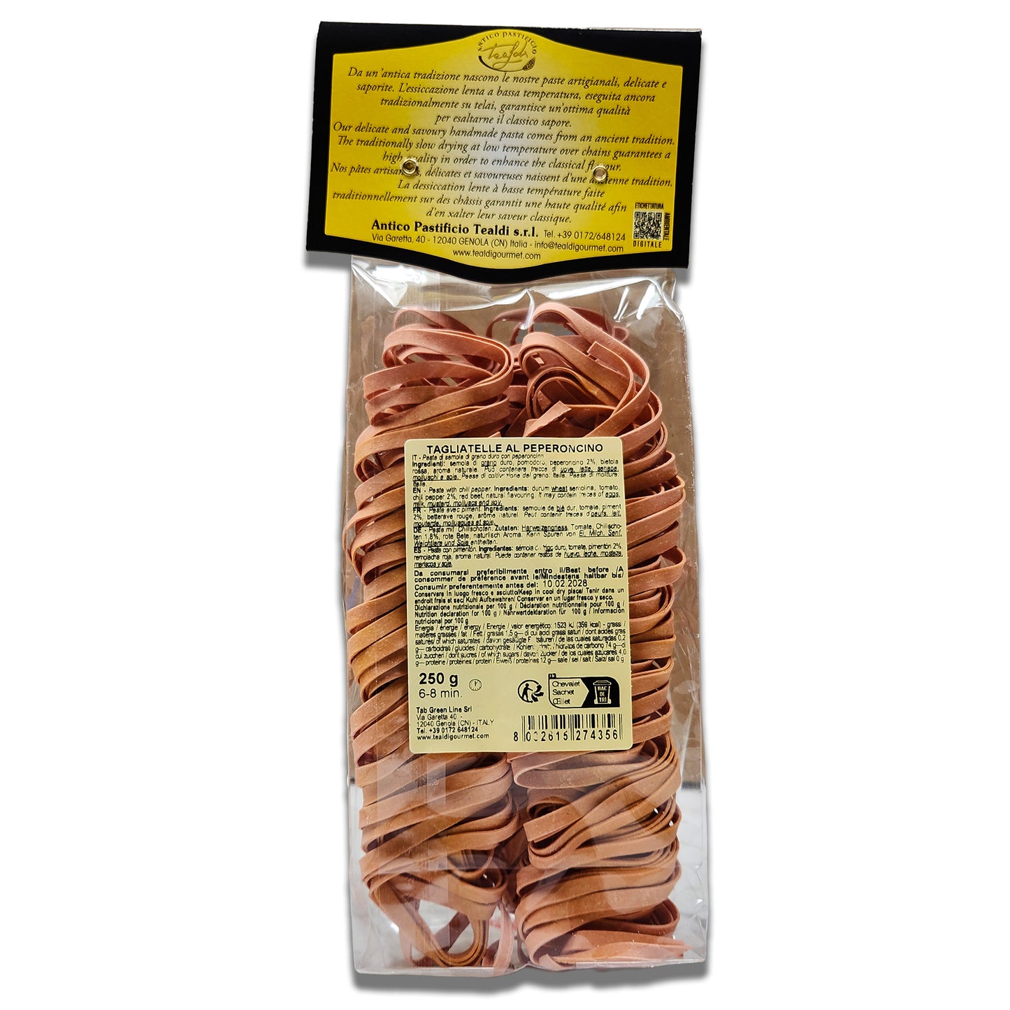 Tealdi Chili Pepper Tagliatelle Pasta - 250g