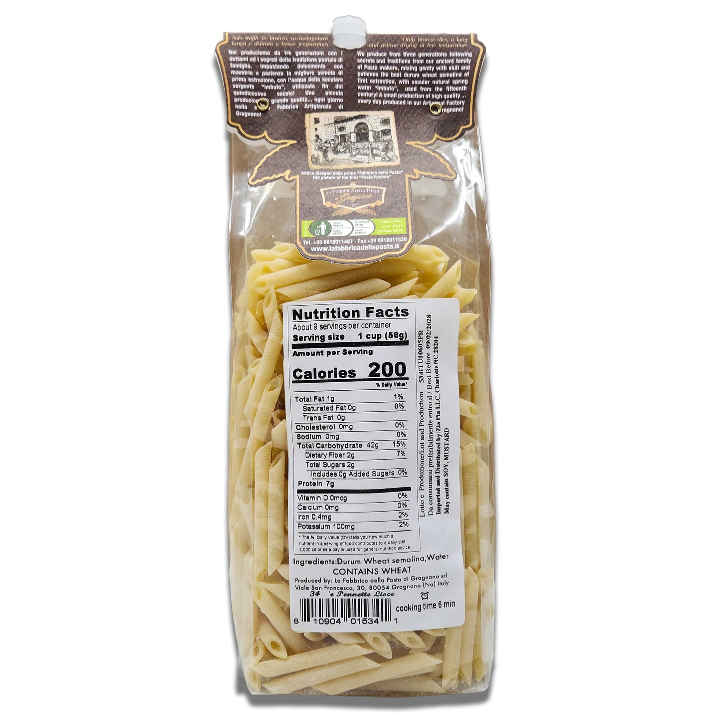 La Fabbrica della Pasta di Gragnano - Pennette Lisce (Smooth Penne)