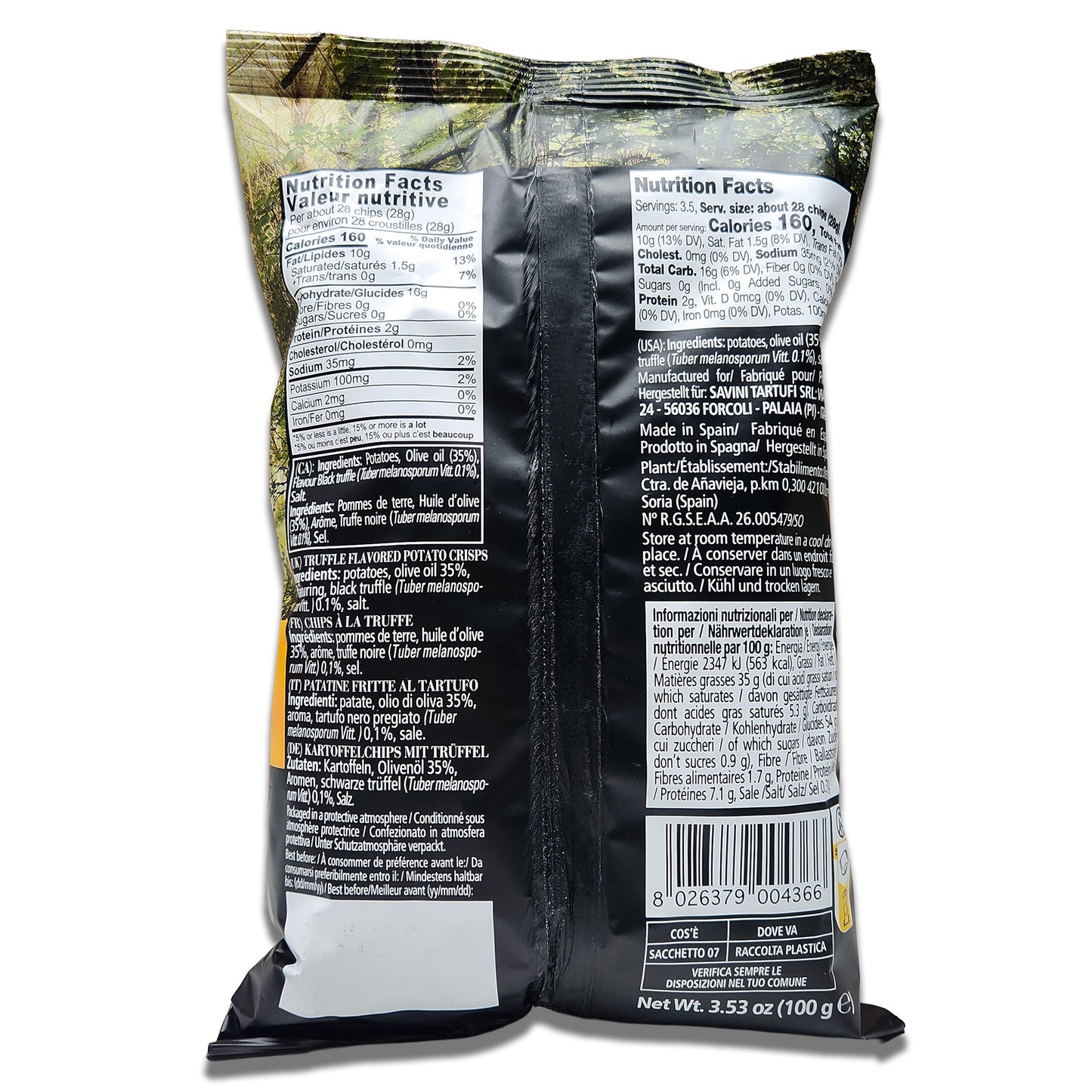 Savini Tartufi Truffle Potato Chips - 100g Bag