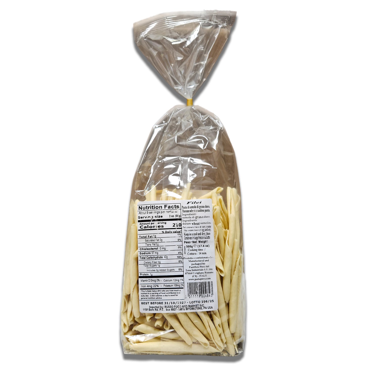 Pirro Filei Calabresi Pasta – 17.6 oz (500g)