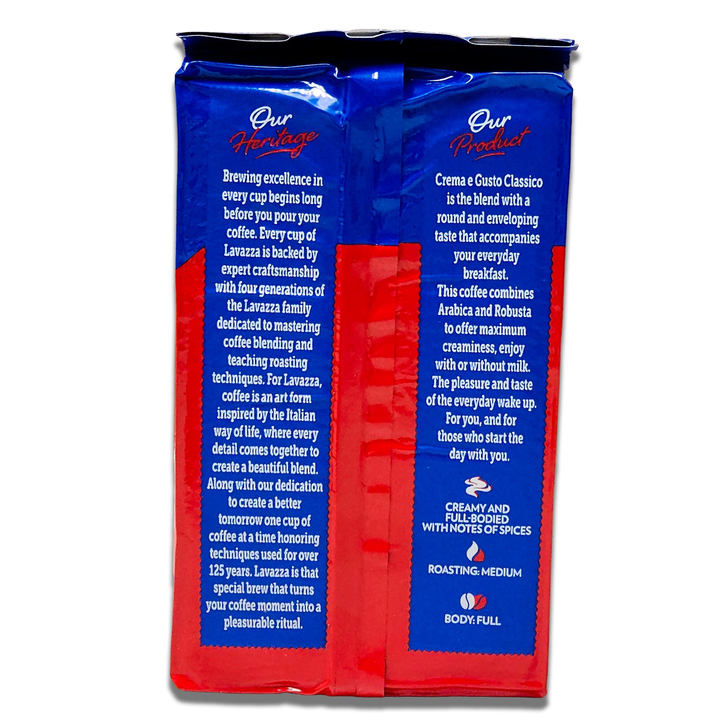Lavazza Crema e Gusto Ground Coffee 250g - Creamy Full-Bodied Dark Roast Blend