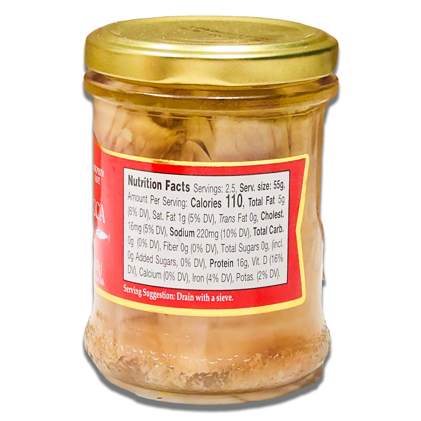 Agostino Recca Tuna Fillets in Olive Oil - 7oz Glass Jar