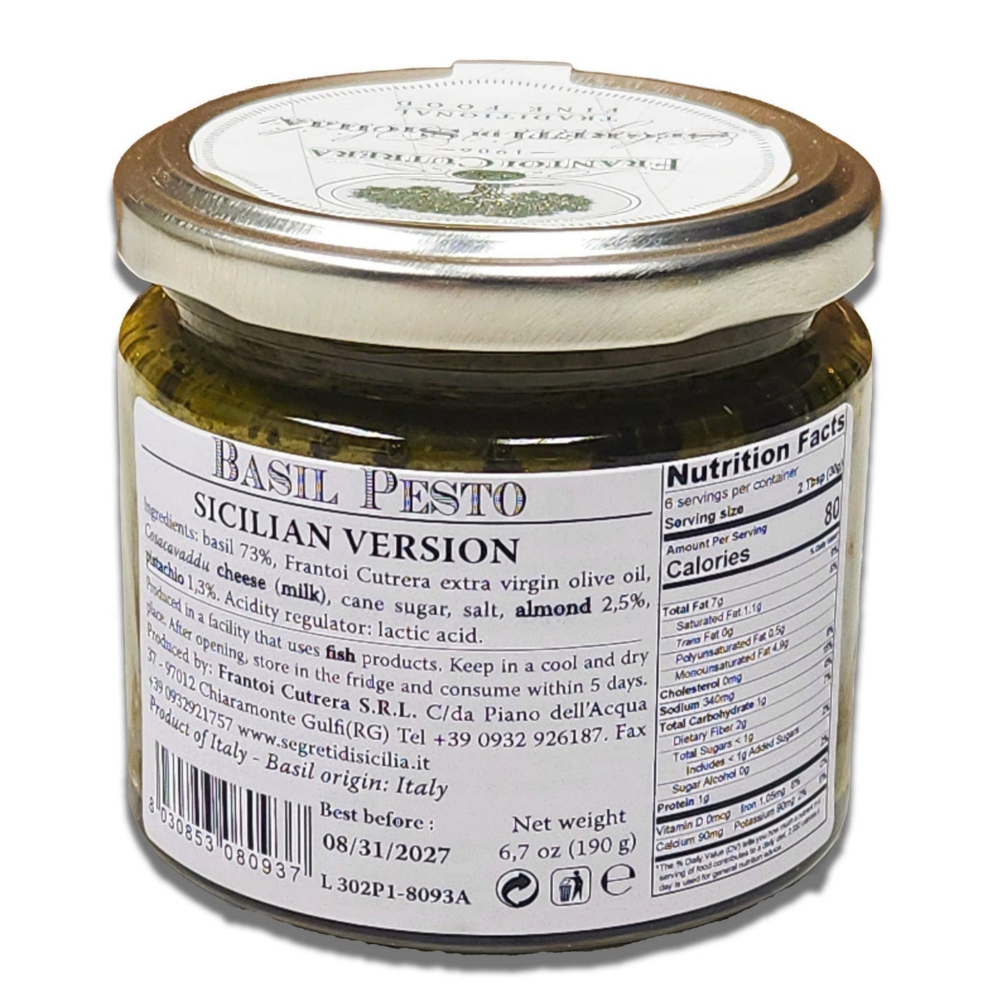 Segreti di Sicilia Basil Pesto by Frantoi Cutrera - 190gr