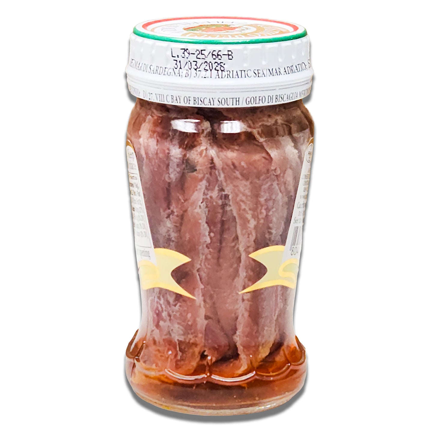 Agostino Recca Fillets of Anchovies in Olive Oil - Premium Italian Seafood, 90g Jar