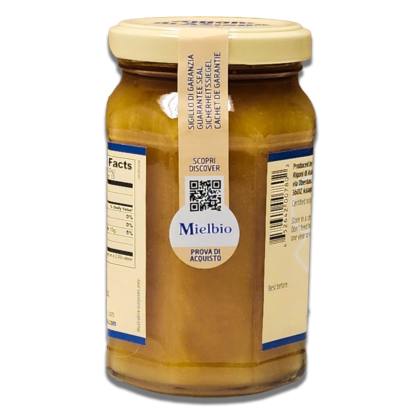 Rigoni di Asiago Organic Raw Wildflower Creamy Italian Honey - 100% Pure, Unfiltered, and Naturally Sweet, 300g Jar