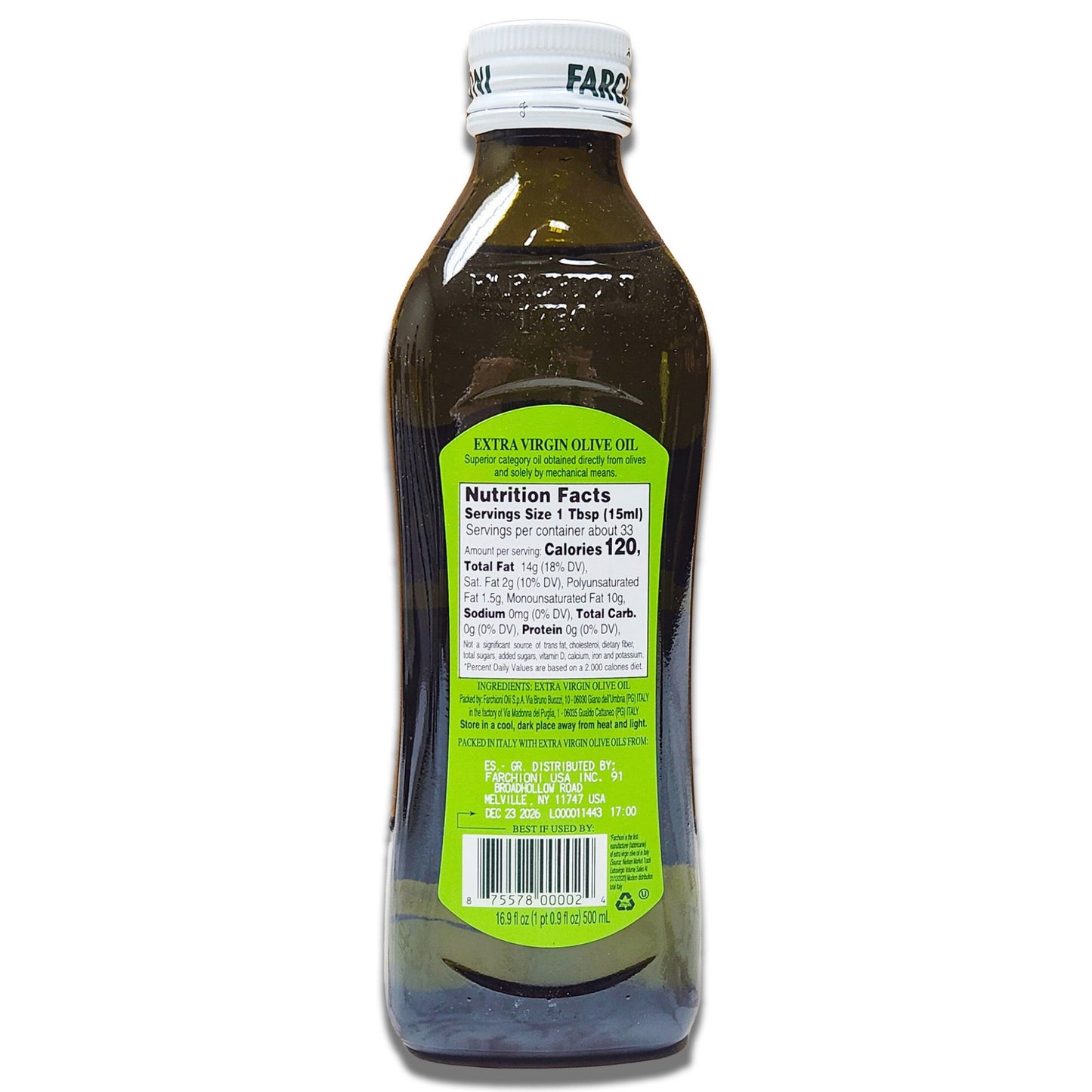 Farchioni Cold Pressed Classic Extra Virgin Olive Oil - 500ml