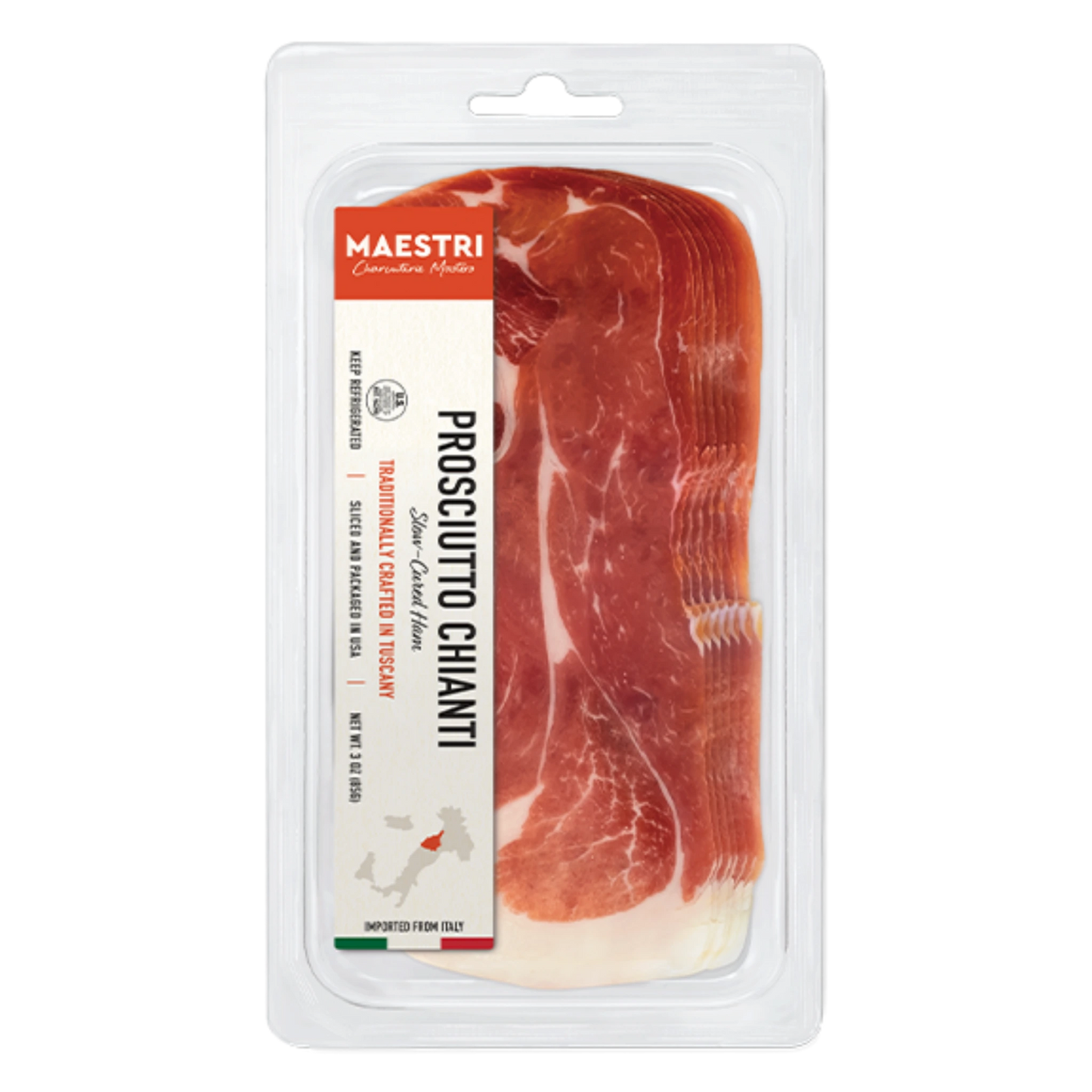 Maestri Italian Chianti Prosciutto - Thinly Sliced Dry-Cured Ham 3oz