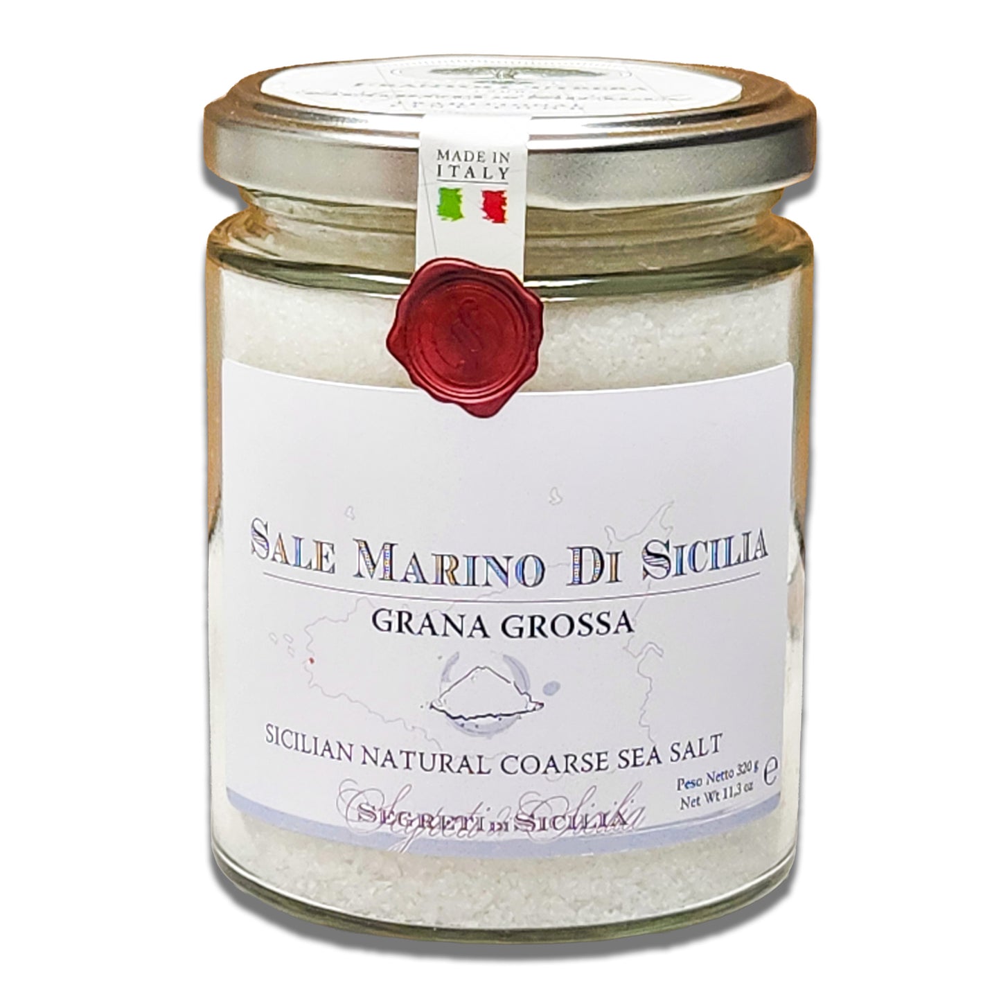 Segreti di Sicilia Coarse Sea Salt Glass Jar - 320g (11.3oz)