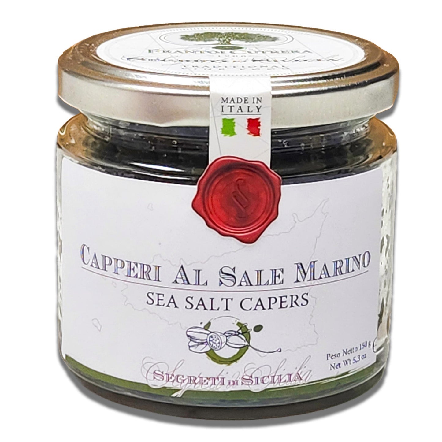 Segreti di Sicilia Capers in Sea Salt 150gr. by Frantoi Cutrera