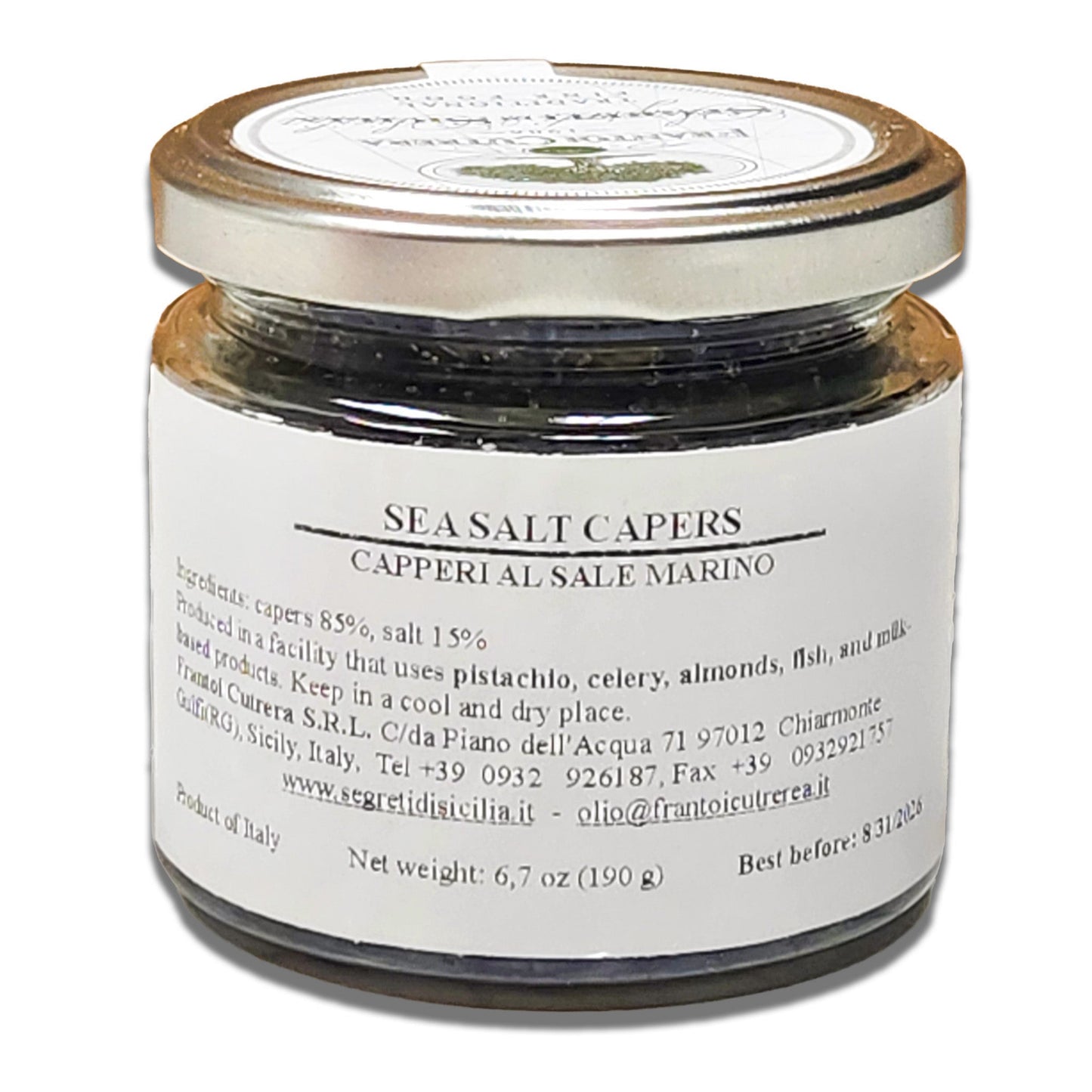 Segreti di Sicilia Capers in Sea Salt 150gr. by Frantoi Cutrera