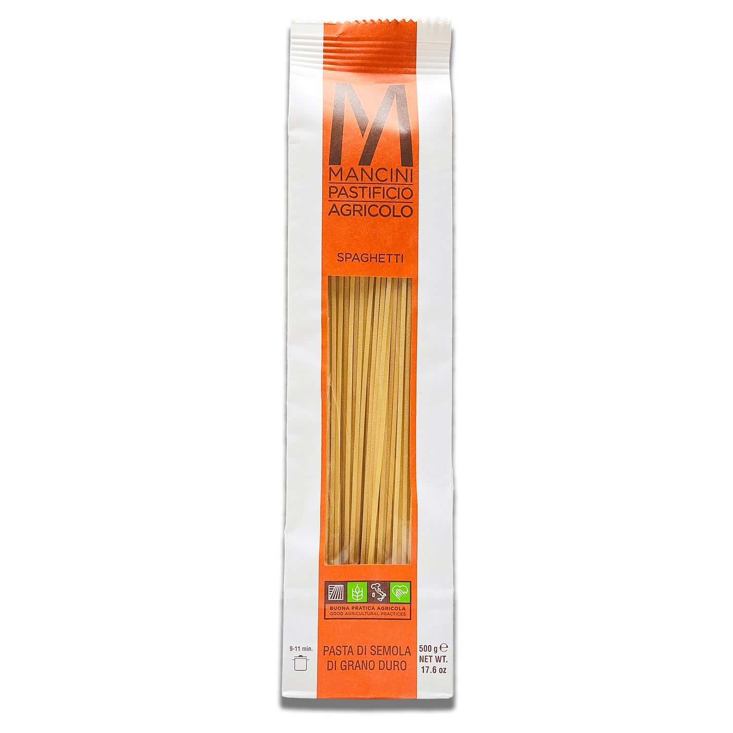Mancini Spaghetti Pasta 500gr/17.6oz - Artisanal Italian Durum Wheat Spaghetti