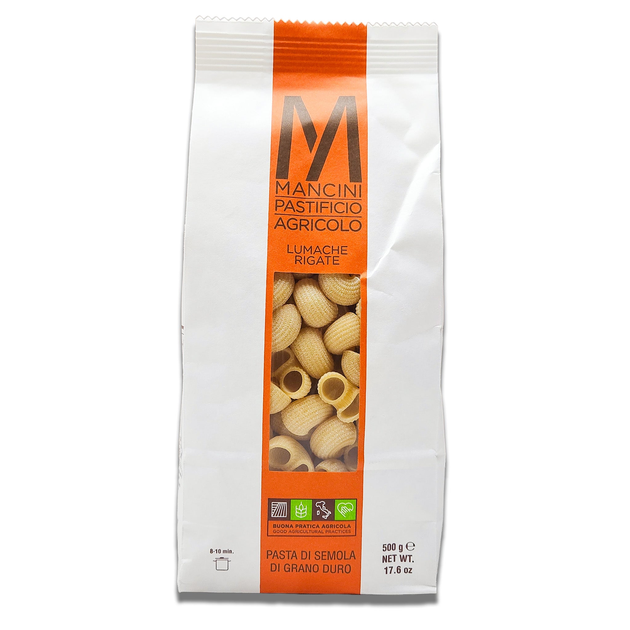 Mancini Lumache Rigate Pasta - Artisanal Italian Durum Wheat Pasta ...