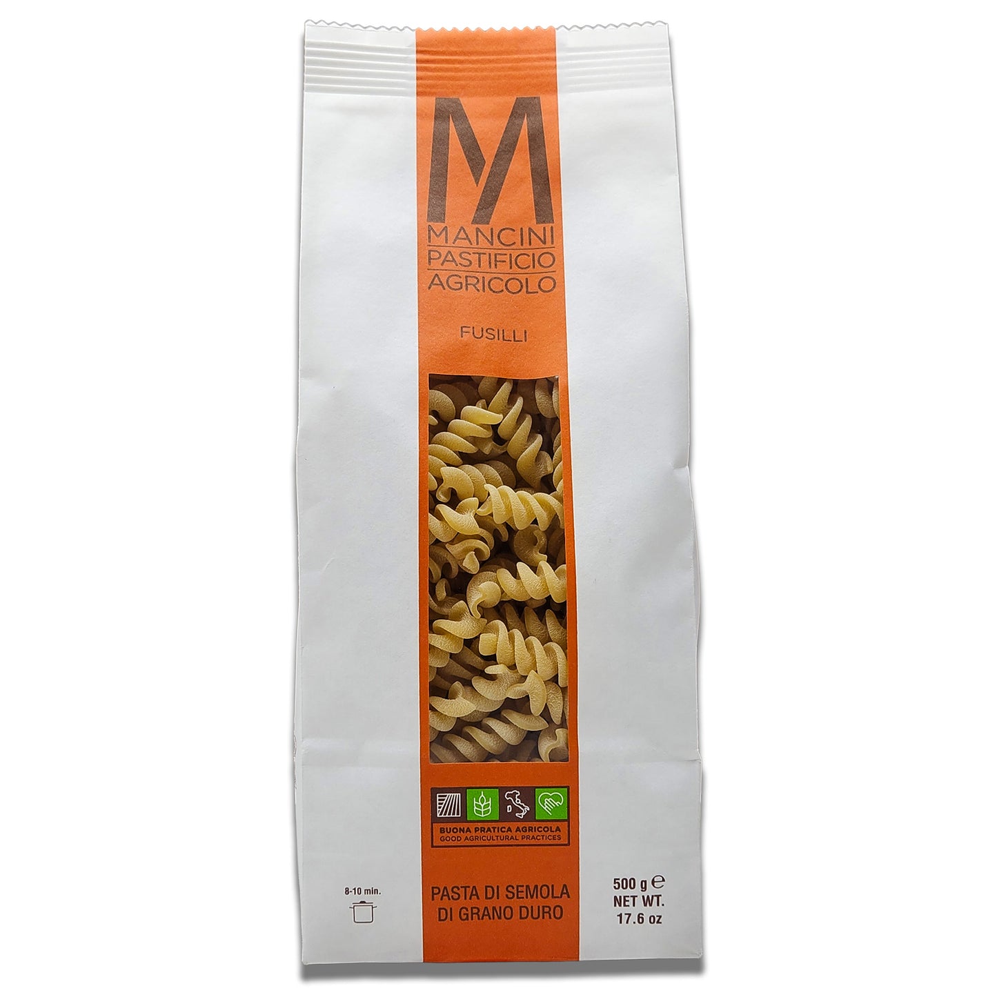 Mancini Fusilli Pasta 500gr/17.6oz - Artisanal Italian Durum Wheat Pasta