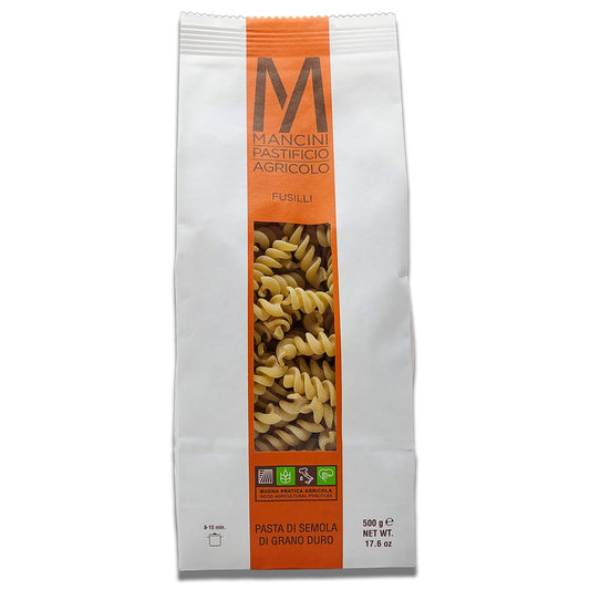 Mancini Fusilli Pasta 500gr/17.6oz - Artisanal Italian Durum Wheat Pasta