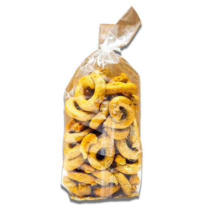 Sanniti Taralli CACIO E PEPE - Traditional Italian Snack with Cheese & Black Pepper, 250g Bag