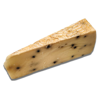 Italian Pecorino Pepato Aged Sheep Milk Cheese with Whole Black Peppercorns