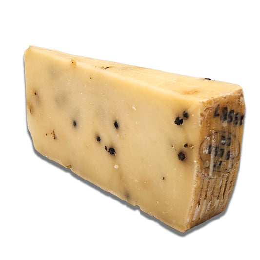 Italian Pecorino Pepato Aged Sheep Milk Cheese with Whole Black Peppercorns