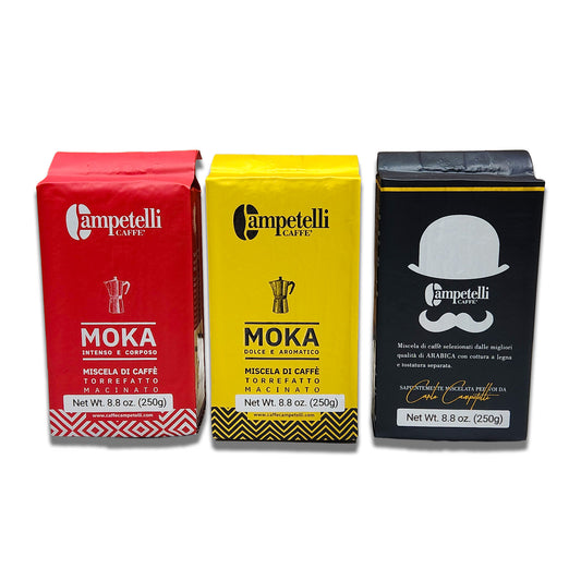 Campetelli Ground Wood Fire Medium Roasted Coffee Sampler - A Journey Through Italy's Finest Brews