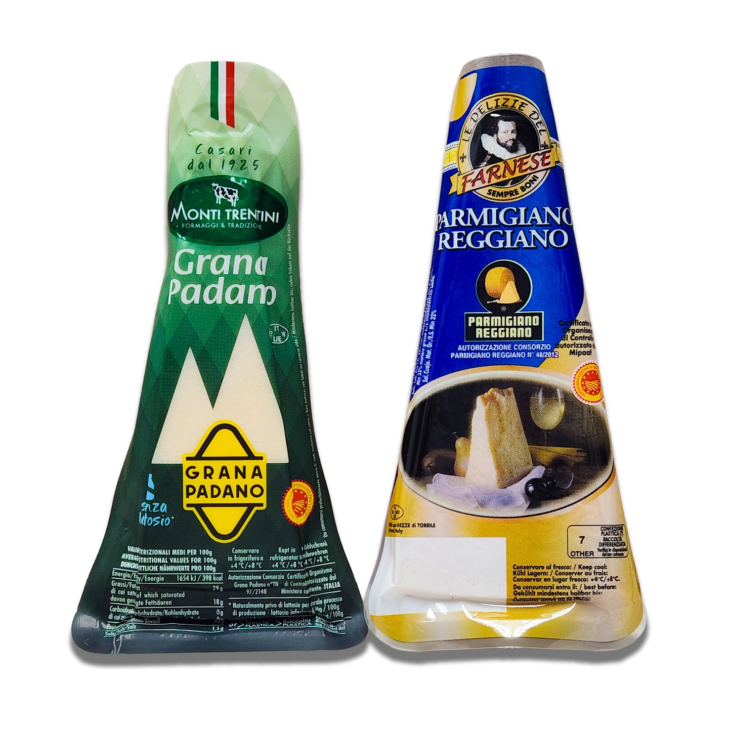 Italian Hard Cheese Sampler - Parmigiano Reggiano DOP & Grana Padano DOP (2 Pieces)
