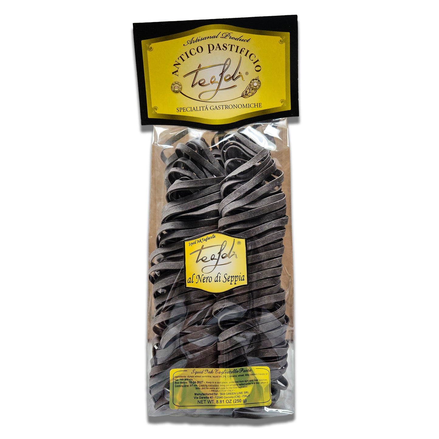 Tealdi Squid Ink Tagliatelle Pasta - 250g