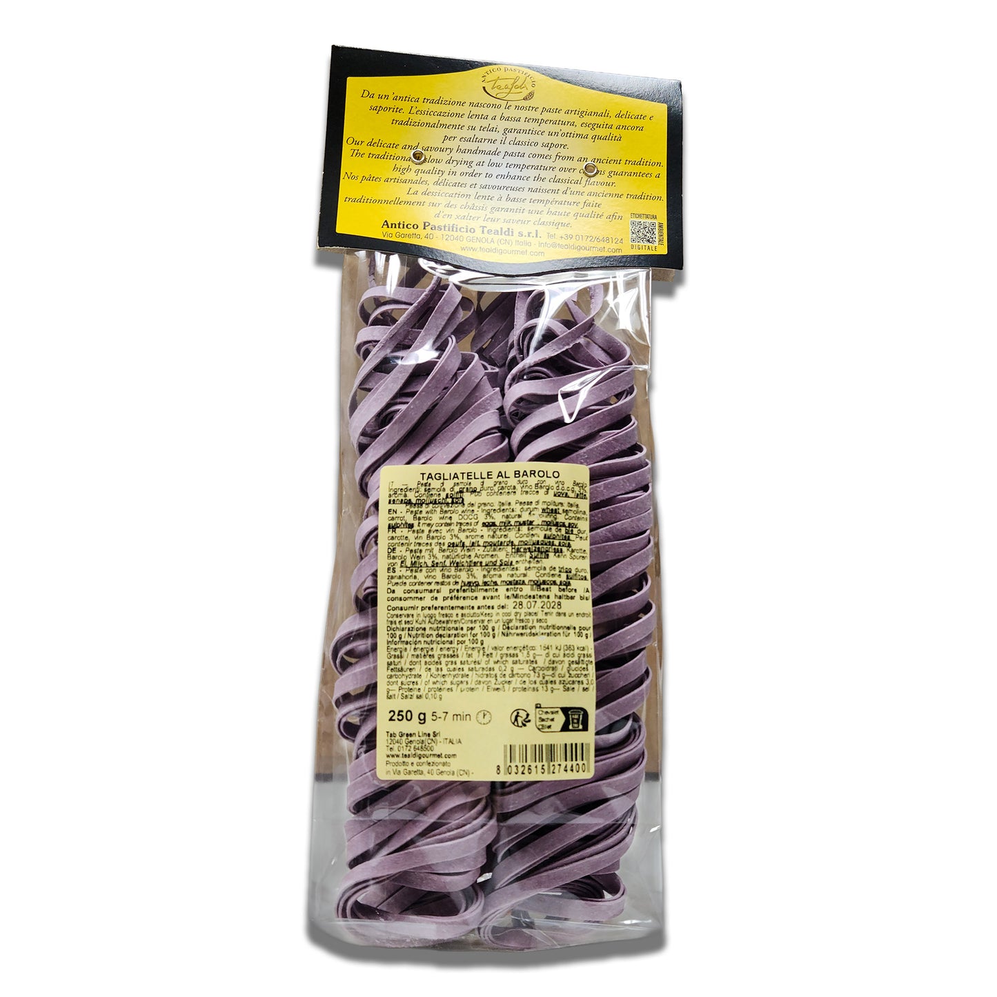 Tealdi Barolo Wine Tagliatelle Pasta - 250g
