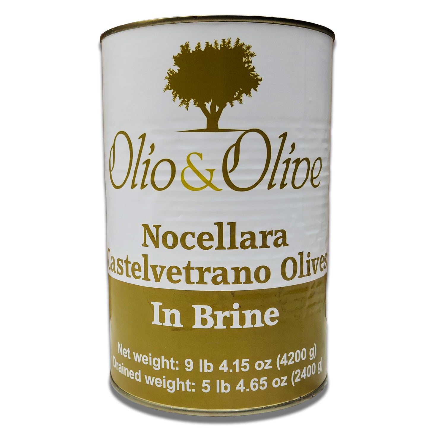 Olio&Olive Castelvetrano Italian Green Olives IN BRINE - Buttery and Tender Taste - Vibrant and Fresh Color - Large 5lb 4oz Tin (Drained weight)