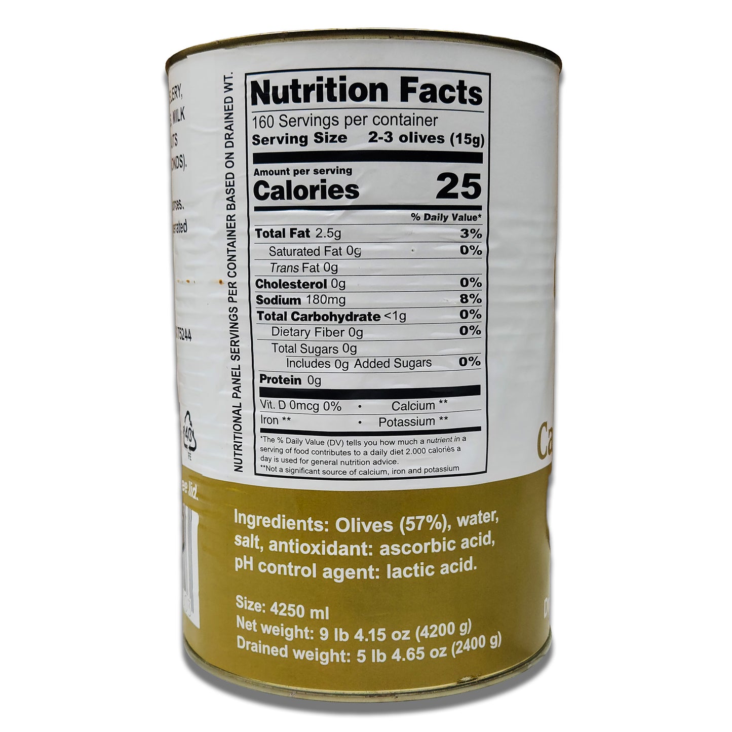 Olio&Olive Castelvetrano Italian Green Olives IN BRINE - Buttery and Tender Taste - Vibrant and Fresh Color - Large 5lb 4oz Tin (Drained weight)