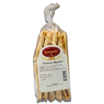 Sanniti Trecce Baresi - Traditional Twisted Italian Breadsticks from Puglia, 250g Bag
