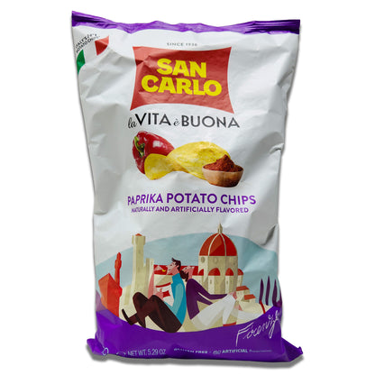 San Carlo Patatine Paprika Potato Chips 150gr - Italian Spicy Crispy Chips