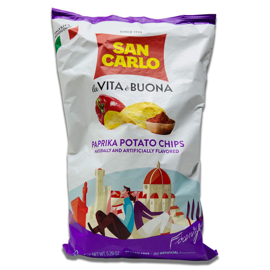 San Carlo Patatine Paprika Potato Chips 150gr - Italian Spicy Crispy Chips