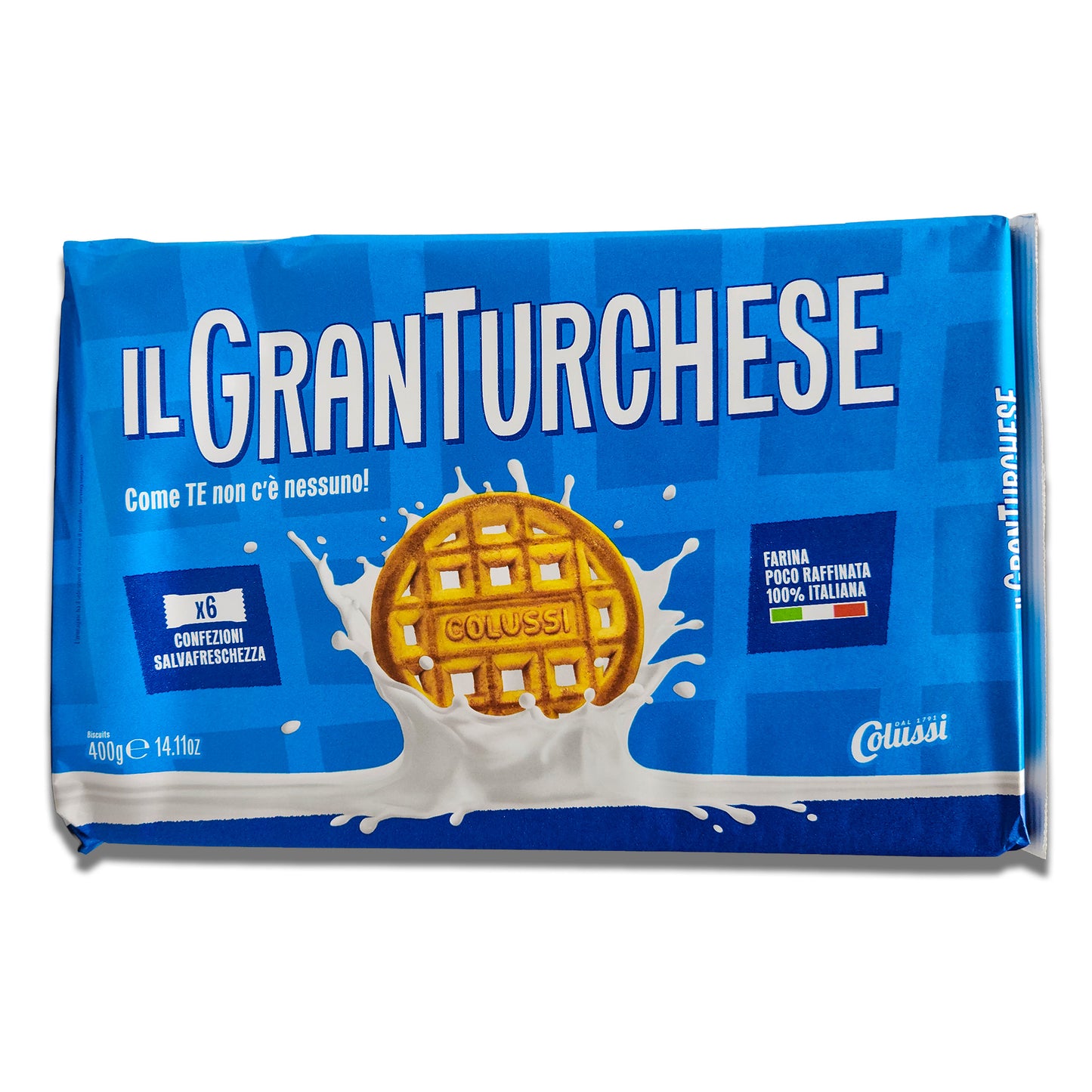 Colussi Il Gran Turchese Shortbread Cookies - Classic Italian Biscotti (400 g)