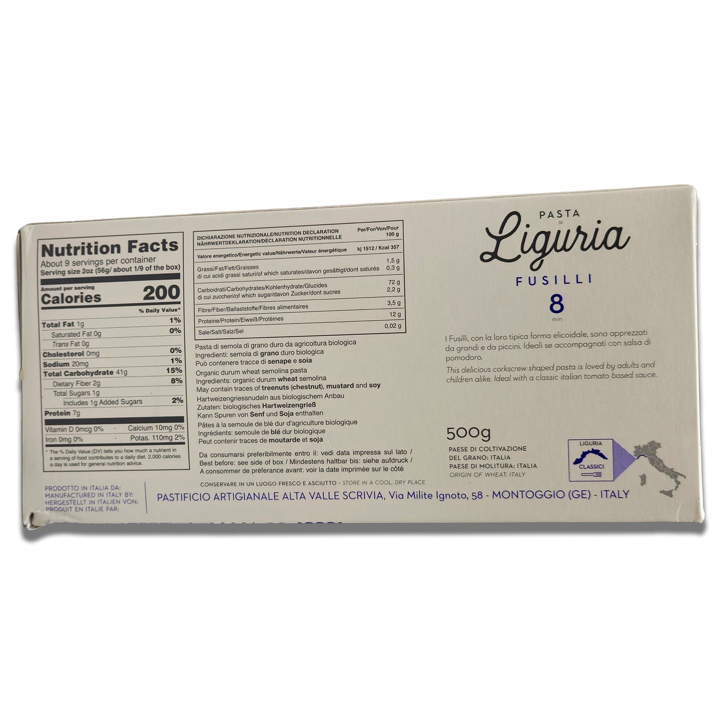 Pasta di Liguria Italian Organic Fusilli
