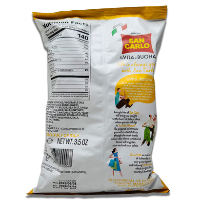San Carlo Patatine Cacio e Pepe Potato Chips 100gr - Italian Crispy Chips with Cheese and Black Pepper