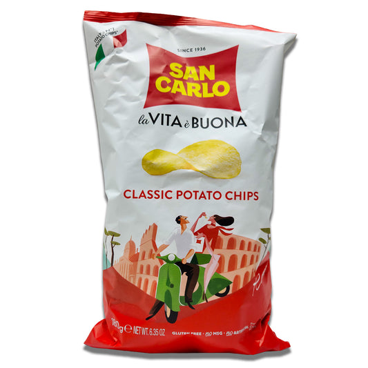 San Carlo Patatine Classiche Potato Chips 180gr - Classic Italian Crispy Chips