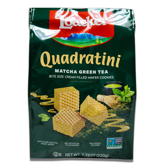 Loacker Quadratini Matcha Cube Wafers – 7.76 oz (220g)