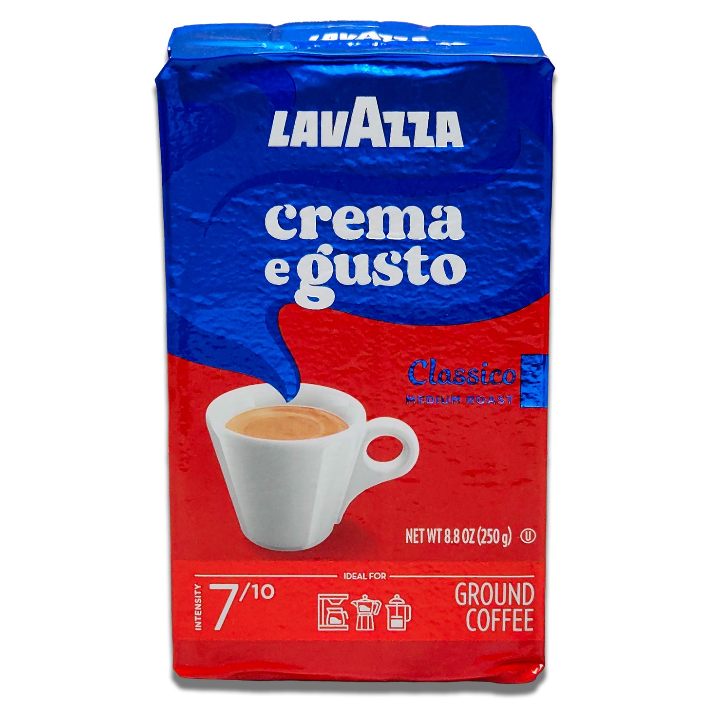 Lavazza Crema e Gusto Ground Coffee 250g - Creamy Full-Bodied Dark Roast Blend