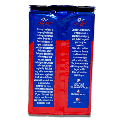 Lavazza Crema e Gusto Ground Coffee 250g - Creamy Full-Bodied Dark Roast Blend