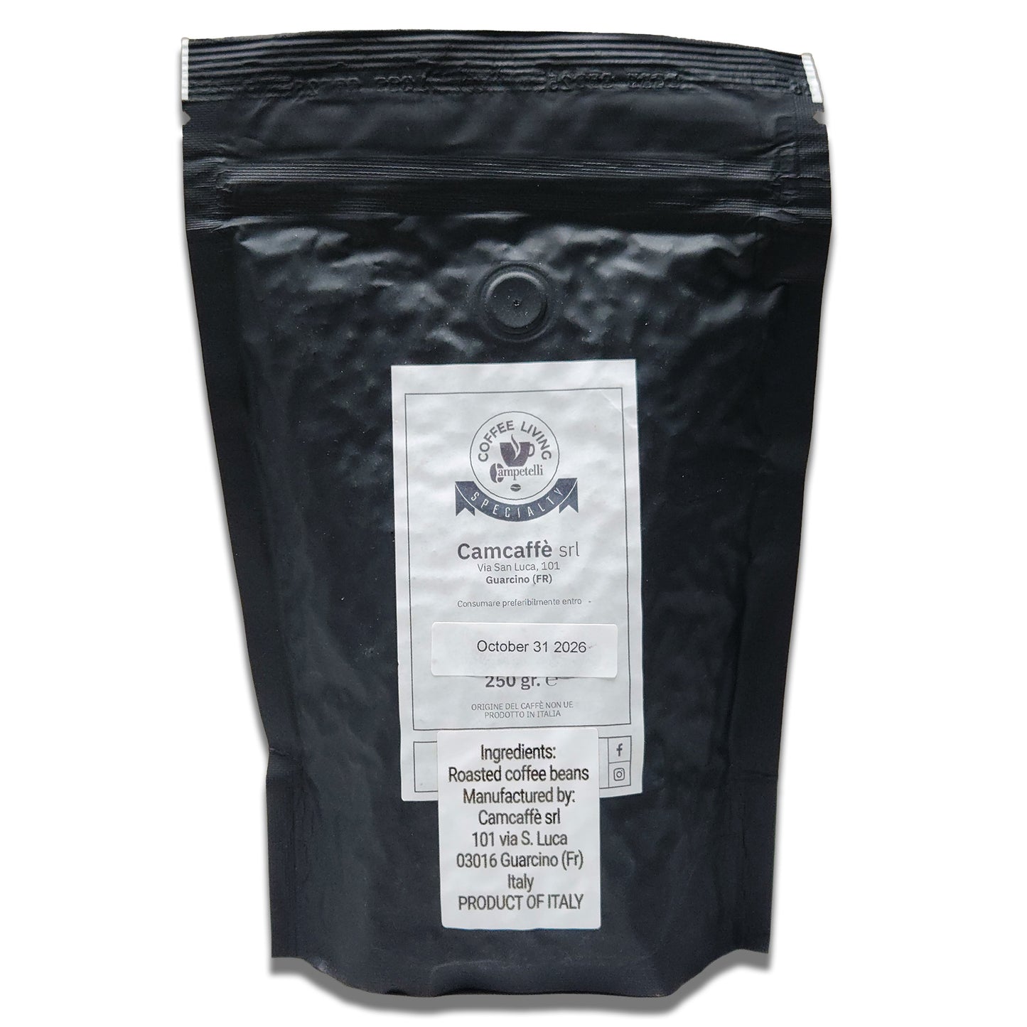 Campetelli Caffe ETHIOPIA Whole Wood Fire Roasted Coffee Beans