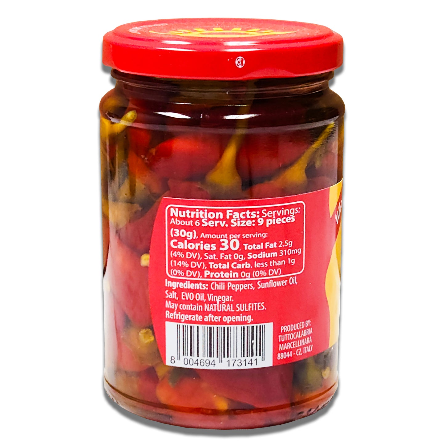 Tutto Calabria Calabrian Chili Peppers in Olive Oil - 10 oz (285 g) Jar