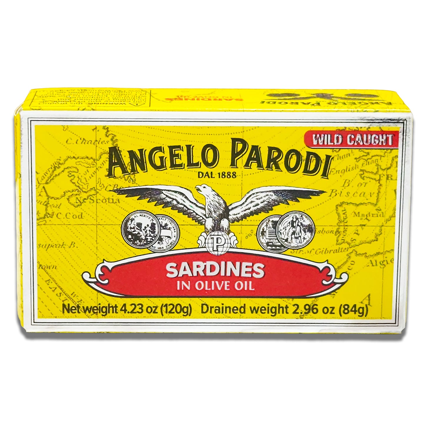 Angelo Parodi Sardines in Olive Oil - Wild Caught and Hand Packed Portuguese Sardines in Extra Virgin Olive Oil - Imported From Italy