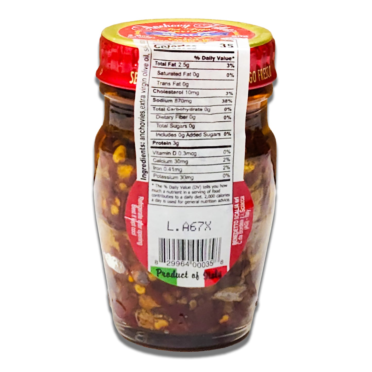 Scalia Anchovy Fillets with Red Pepper - 2.8oz Jar