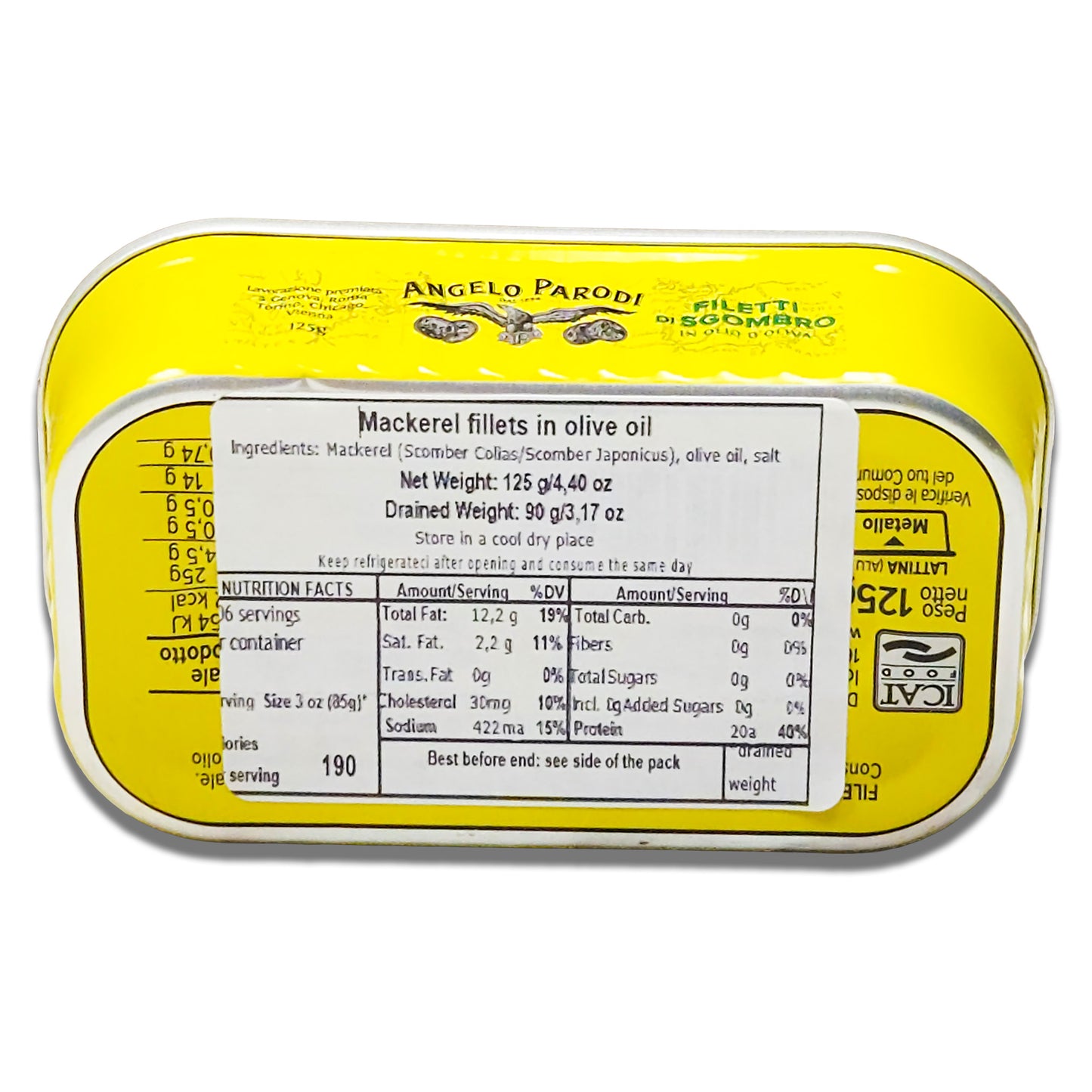Angelo Parodi Mackerel Fillets in Olive Oil - Wild Caught, Portuguese, Omega‑3 Rich