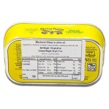 Angelo Parodi Mackerel Fillets in Olive Oil - Wild Caught, Portuguese, Omega‑3 Rich