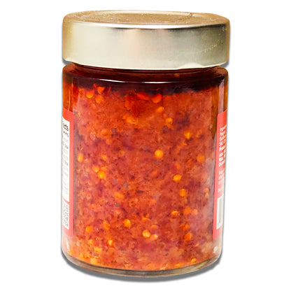 Sanniti Red Passion Crushed Calabrian Hot Chili Peppers - Bold Italian Pepper Condiment, 10.9 oz Jar