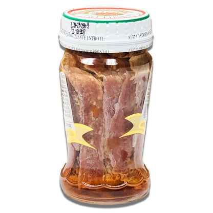 Agostino Recca Fillets of Anchovies in Olive Oil with HOT PEPPER - Premium Italian Seafood, 90g Jar