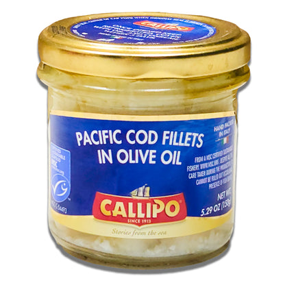 Callipo Filetti di Merluzzo Cod Fillets in Olive Oil - 150g Jar