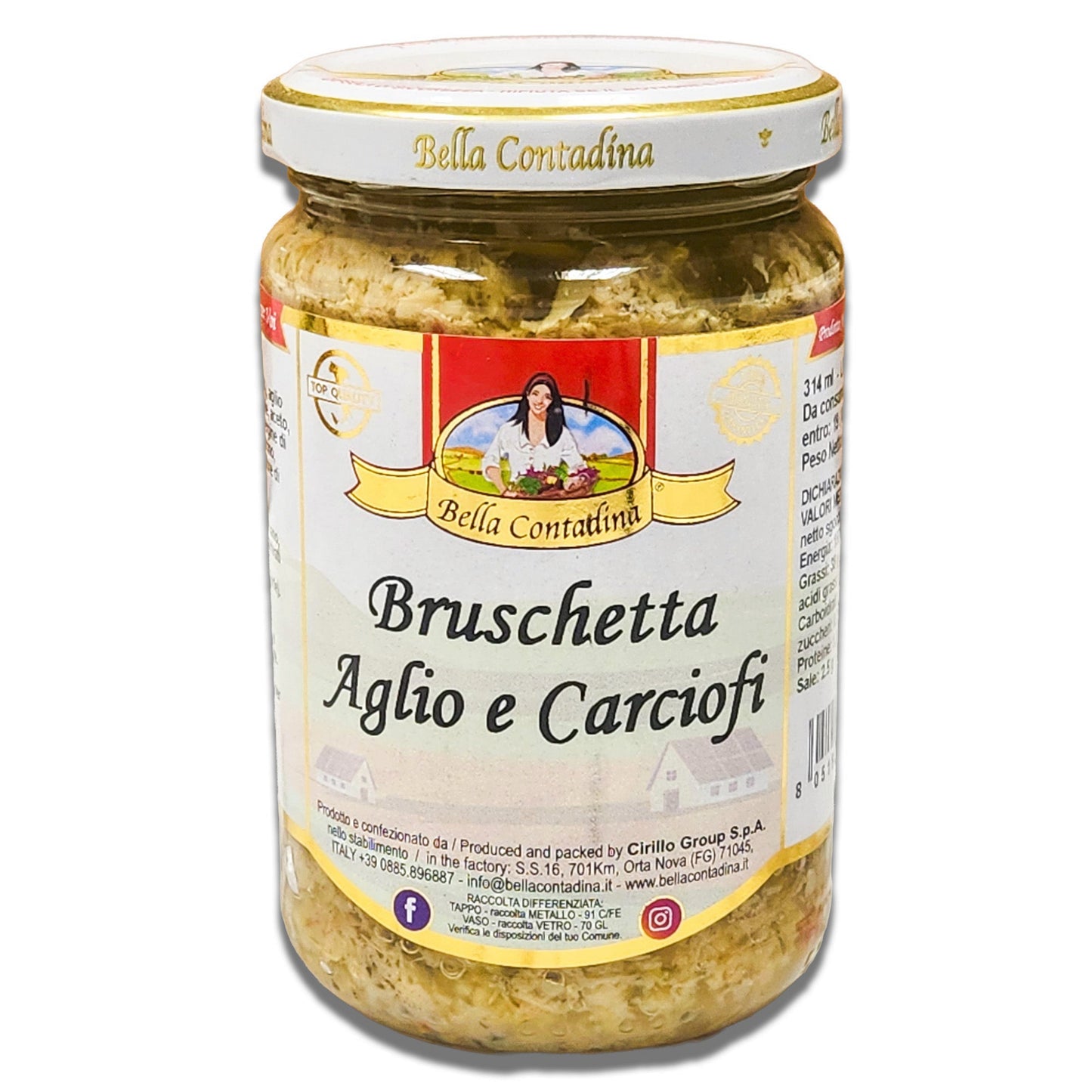 Bella Contadina Garlic and Artichokes Bruschetta - Italian Appetizer Spread