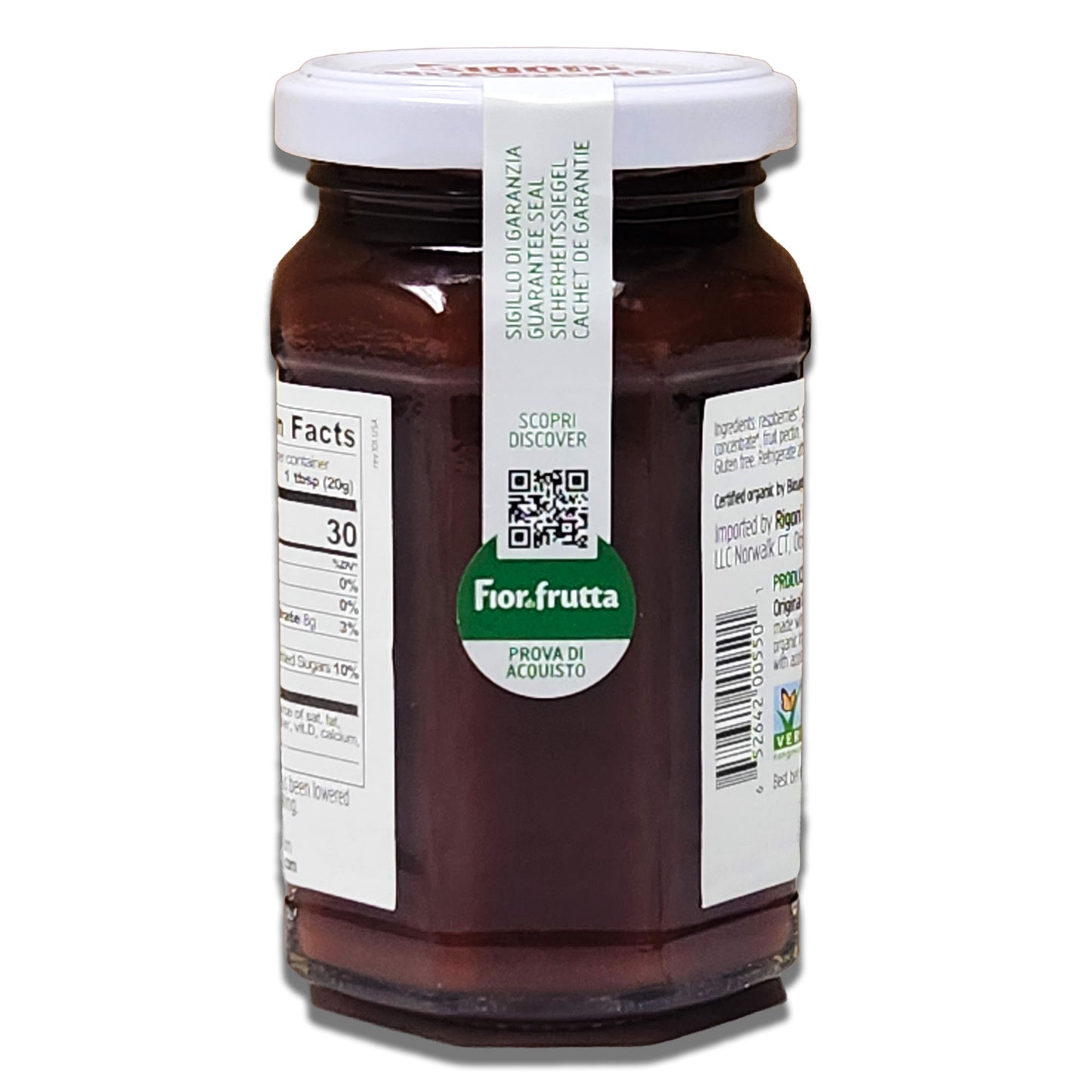 Rigoni di Asiago Organic Raspberry Fruit Spread - 100% Fruit, All-Natural Italian Jam, 8.82oz (250g) Jar