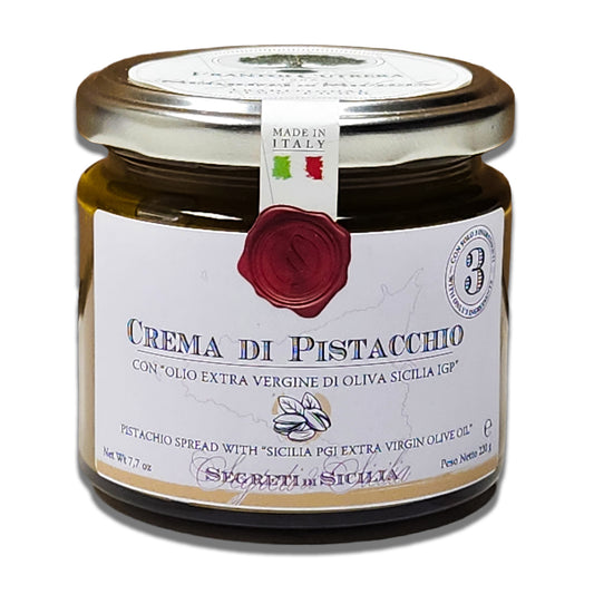 Segreti di Sicilia Pistachio Spread - Sweet Sicilian Pistachio Cream by Frantoi Cutrera
